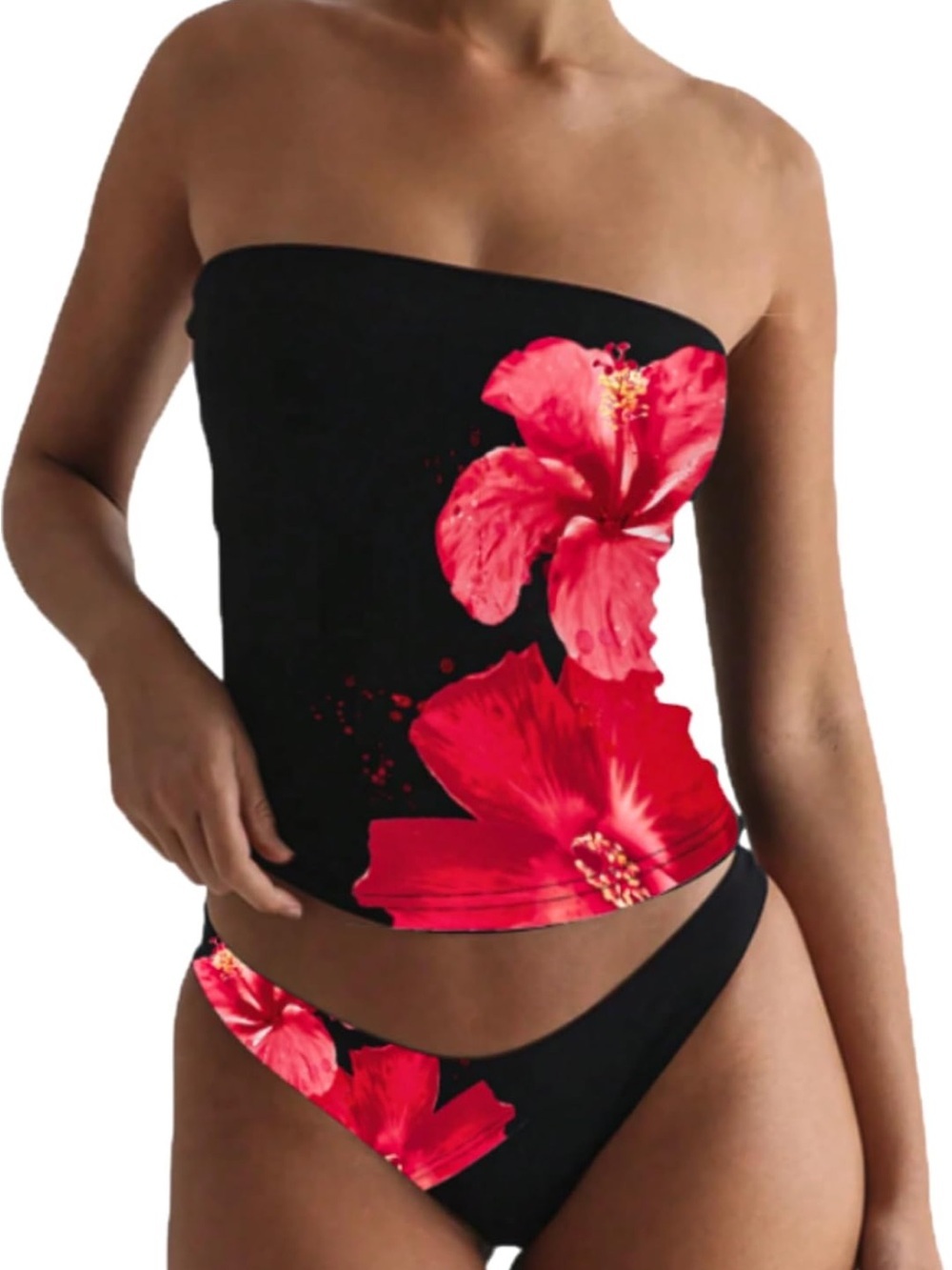 ZAFUL Women's Floral Bandeau Tankini Set S. 2422/bb11-1
